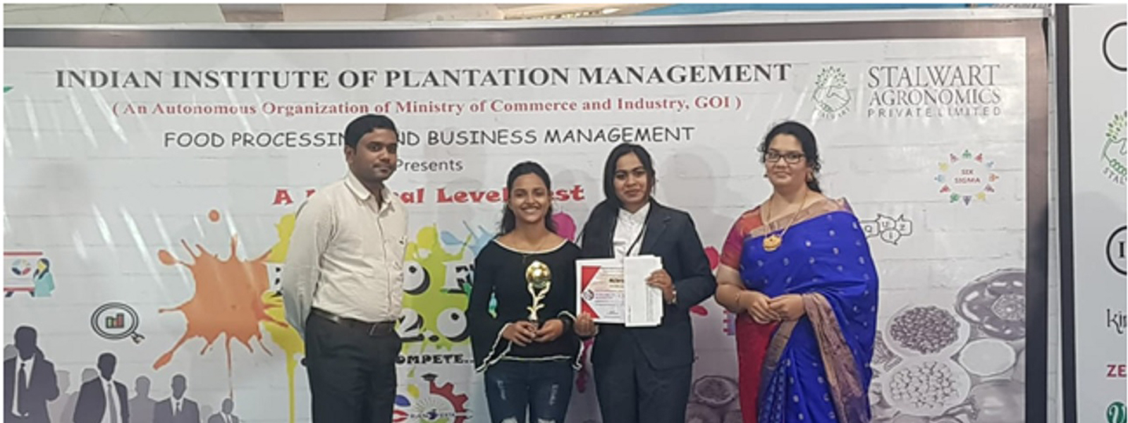 Sakshi Andholkar & Anupriya Mahajan Awared 1st prize in BUENO FESTA-20 ( Poster) held at IIPM, Banglore 