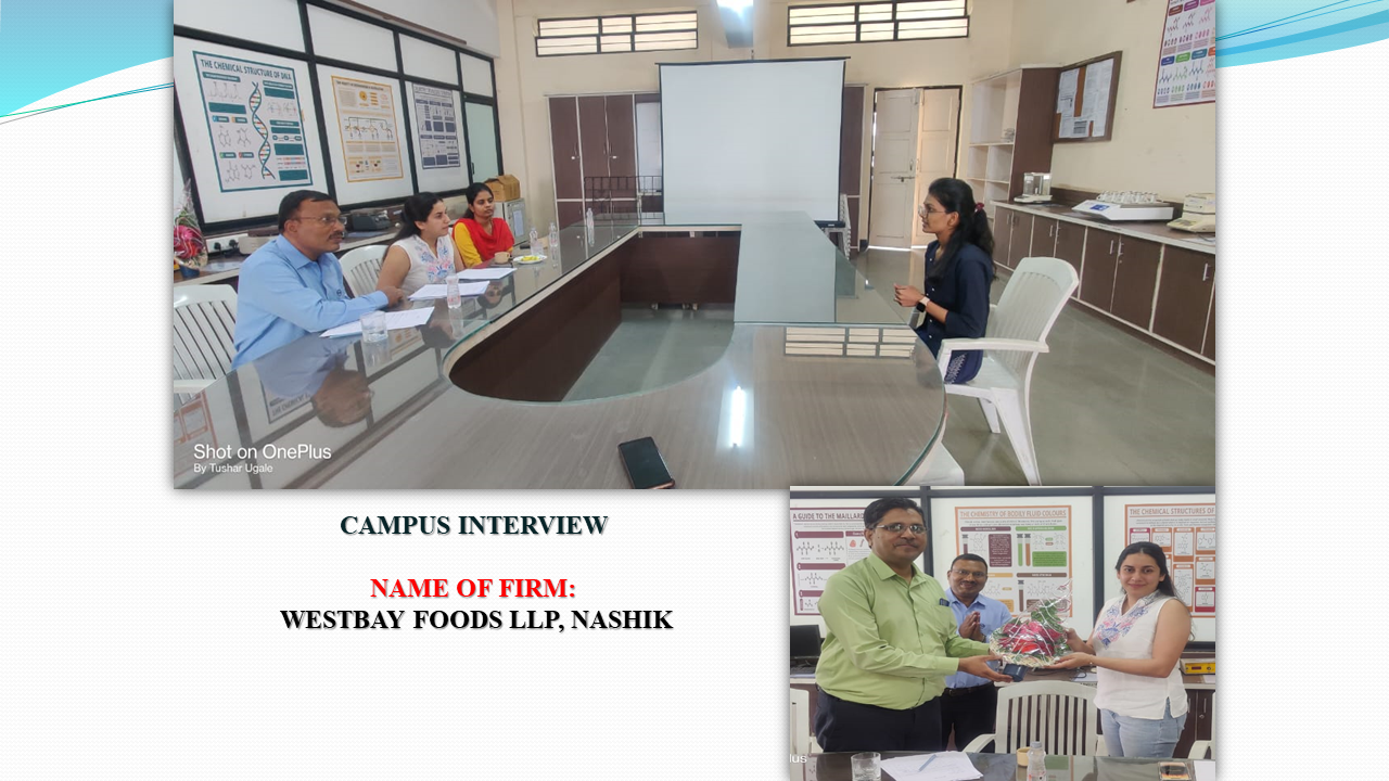 Shaping Futures! K.K. Wagh College of Food Technology Hosts Campus Interview – Bridging Talent with Opportunities