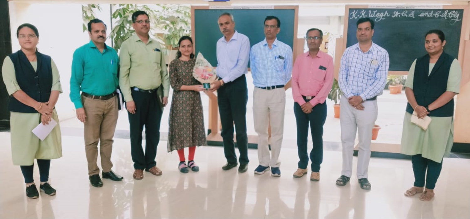 Ms. Kapse Rupali Tukaram , Industrial Inspector Felicited by Campus Coordinator Dr. V.M. Sevlikar
